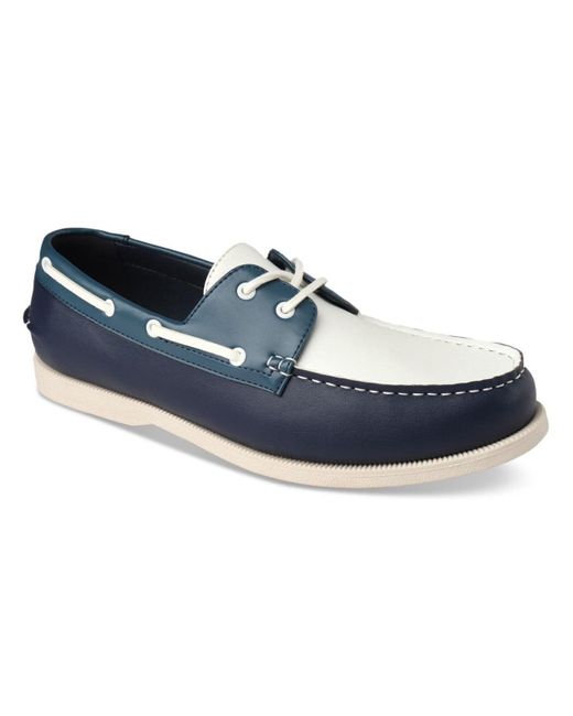 Club Room Blue Clubroom Elliot 100134206 Moc Toe Casual Boat Shoes Gbnc408 for men
