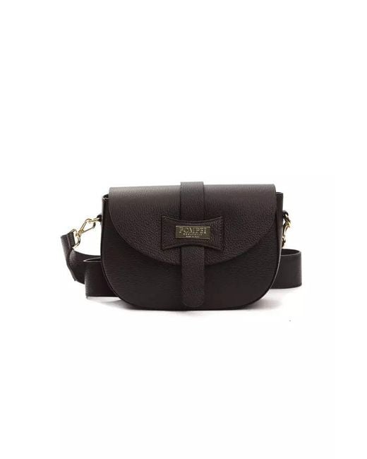 Pompei Donatella Black Chic Leather Crossbody Bag