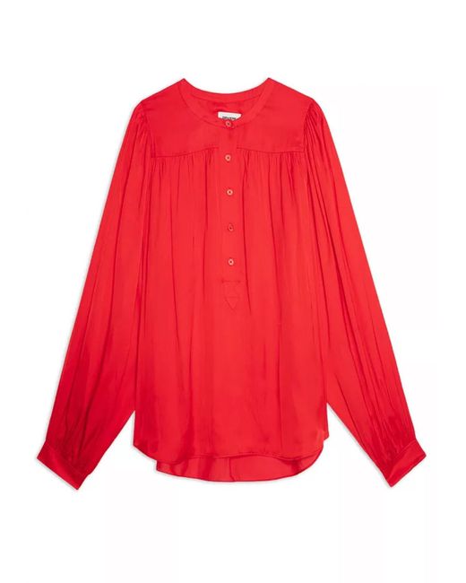 Zadig & Voltaire Red Tigy Satin Blouse