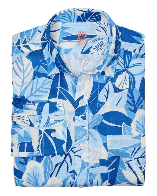 J.McLaughlin Blue J. Mclaughlin Tropika Gramercy Linen Shirt for men