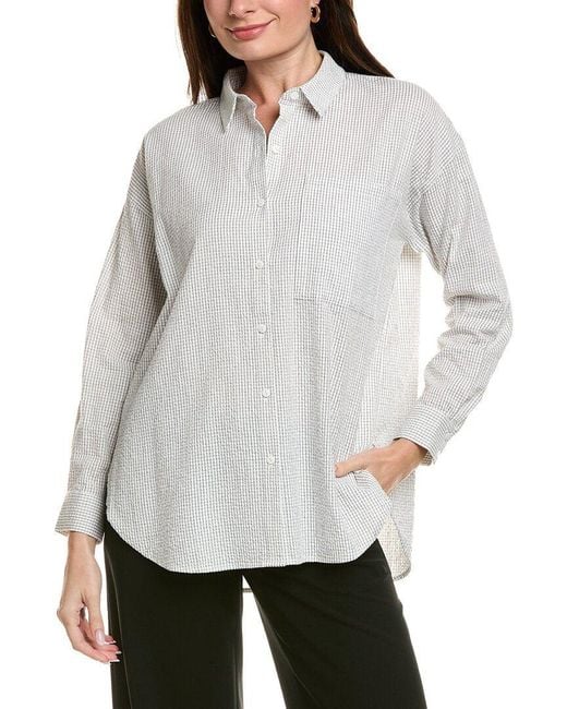 Eileen Fisher Gray Petite Classic Shirt
