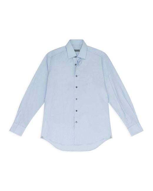 Lanvin Blue Popeline Gamme Claire Button-Down Shirt for men