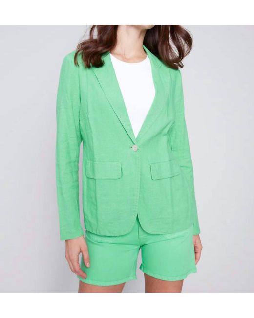 Charlie b Green Single Button Blazer Jacket