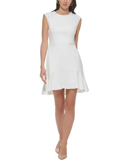 Calvin Klein White Petites Office Mini Wear To Work Dress