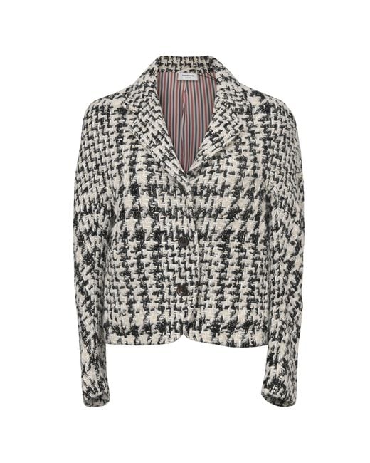 Thom Browne Black Houndstooth Woven Jacket