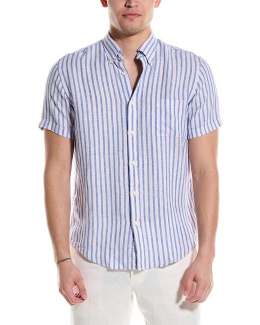 Brooks Brothers Blue Regular Fit Linen Shirt for men