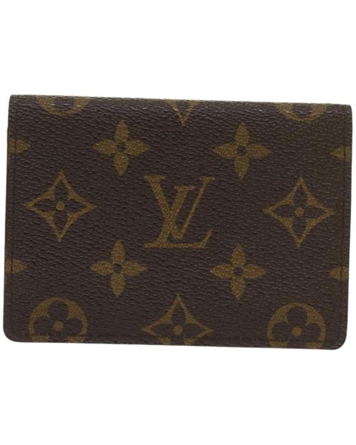 Louis Vuitton Brown Porte Carte Simple Canvas Wallet (pre-owned)