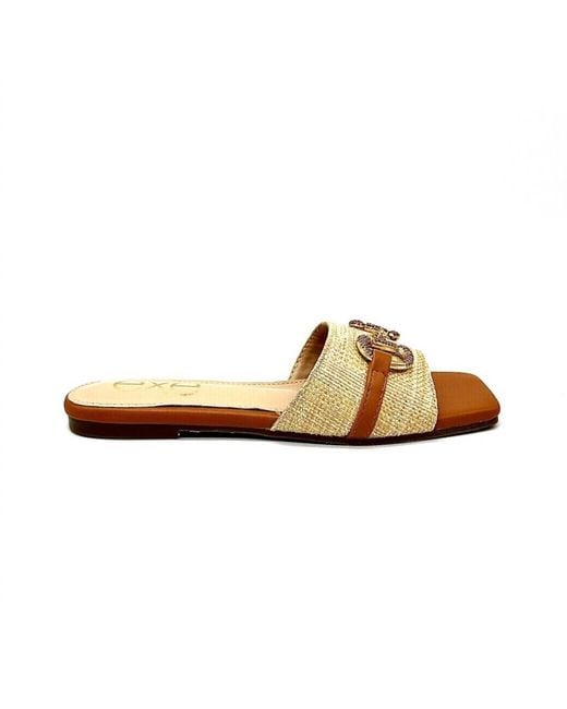 Exe' Brown Flat Sandal