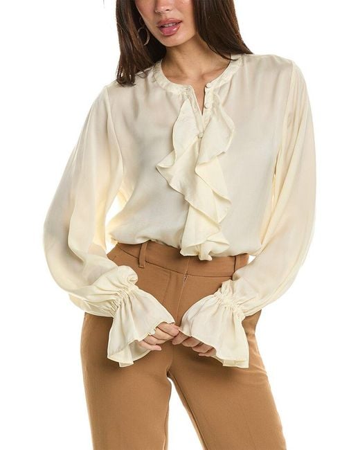 WeWoreWhat Natural Ruffle Blouse