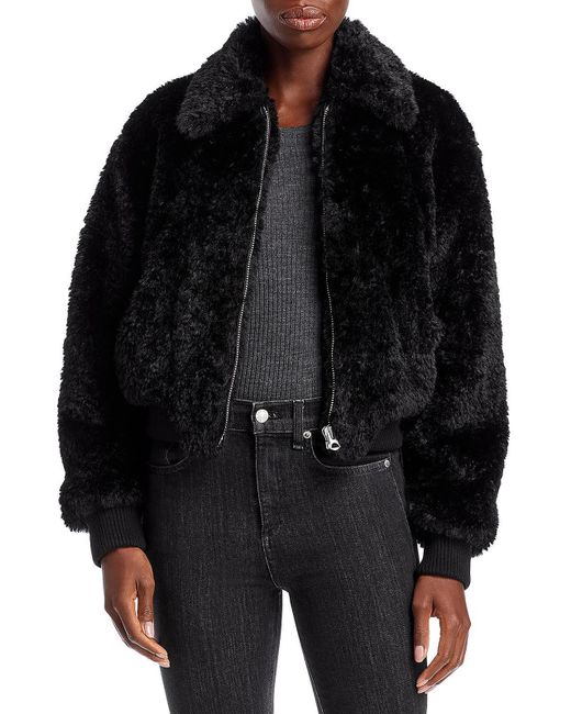 Rag & Bone Teddy Short Faux Fur Coat in Black | Lyst