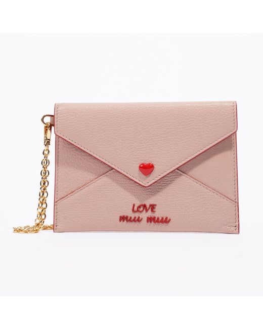 Miu Miu Pink Wristlet Wallet Leather