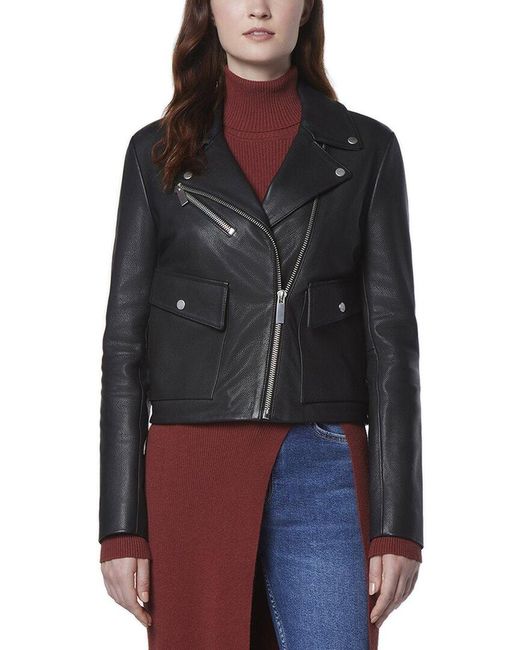 Brielle Oversized Leather Moto Jacket