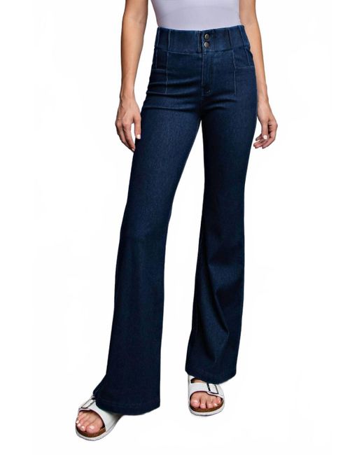 Rae Mode Blue Cotton Stretch Twill Pants