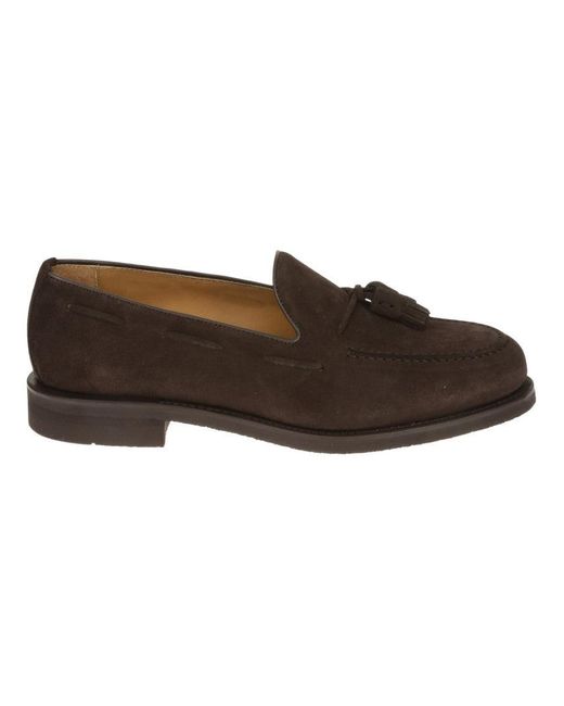 BERWICK  1707 Brown Calf Suede Tassel Loafer for men