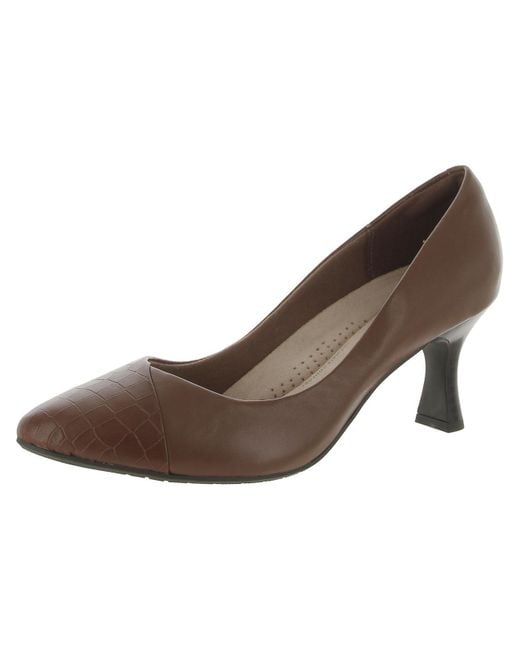 Clarks Brown Leather Pointed Toe Pumps