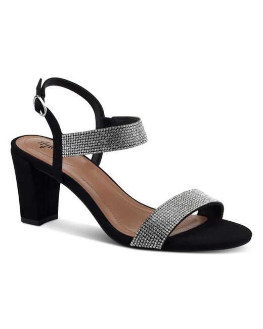 Style & Co. Black Bonitaa Sandals Rhinestone Block Heels Zpo3905