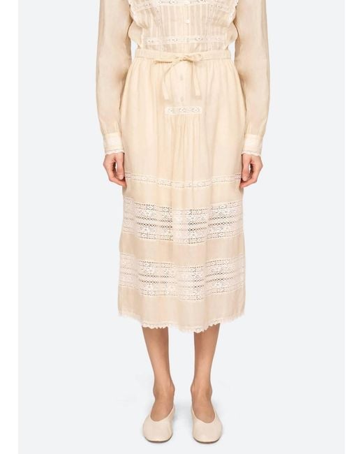 Sea Natural Pippa Solid Midi Skirt