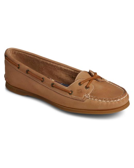Sperry Top-Sider Brown Skimmer Leather Slip On Boat Shoes