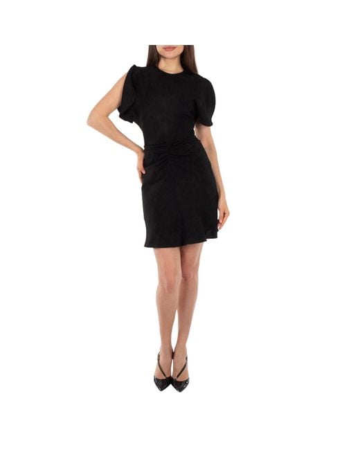 Victoria Beckham Black Gathered Waist Mini Dress