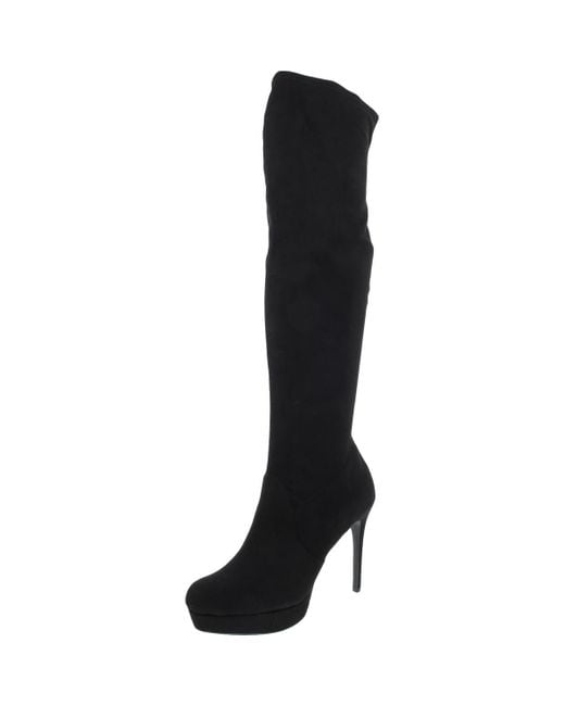 Thalia Sodi Black Clarissa Zipper Tall Over-The-Knee Boots