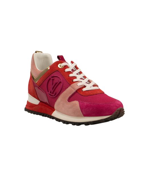 Louis Vuitton Red Pink Suede Runaway Mesh Sneakers