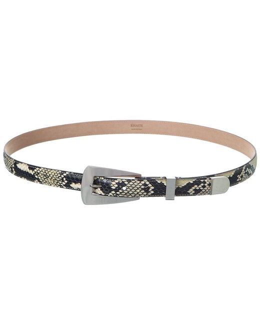 Khaite Lucca Snake-Embossed Leather Belt, Brown Snake Skin Embossed 100 % Real Leather Belt Made in Canada main image 3