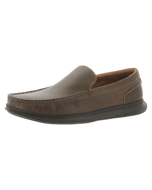 Florsheim Brown Montigo Leather Slip-on Loafers for men