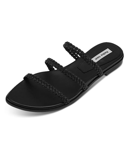 Reike Nen Black Leather Slip-on Slide Sandals