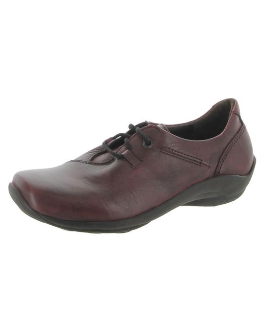 Wolky Brown Rosa Leather Square Toe Oxfords