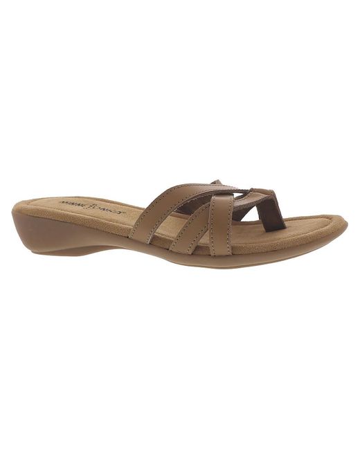 Minnetonka Brown Sunny Leather Flip Flop Thong Sandals