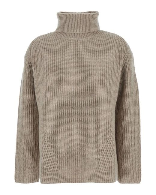 P.A.R.O.S.H. Gray Relaxed-Fit Turtleneck Sweater