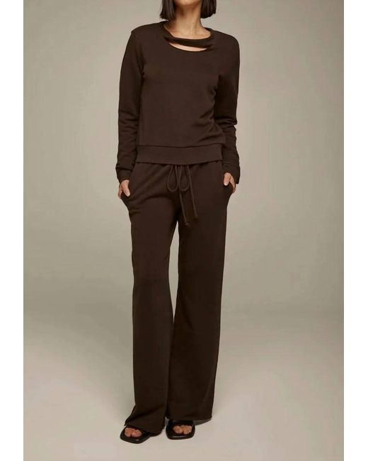 Lanston Brown Twist Neck Pullover