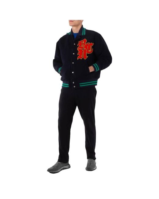 Kolor Black Stadium Varsity Blouson Jacket, Brand Size 1 for men