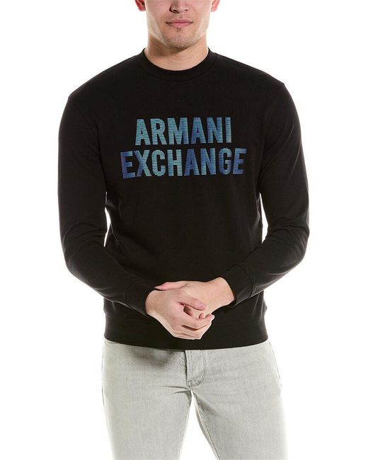 Armani Exchange Black Graphic Crewneck Sweatshirt for men