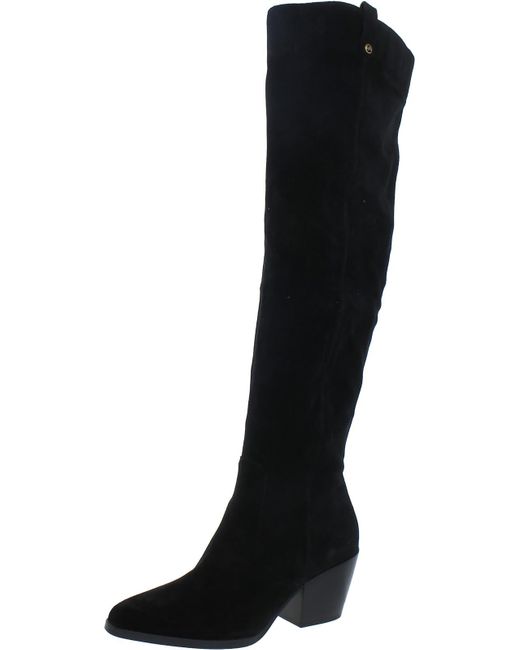 MICHAEL Michael Kors Black Suede Pointed Toe Over-the-knee Boots