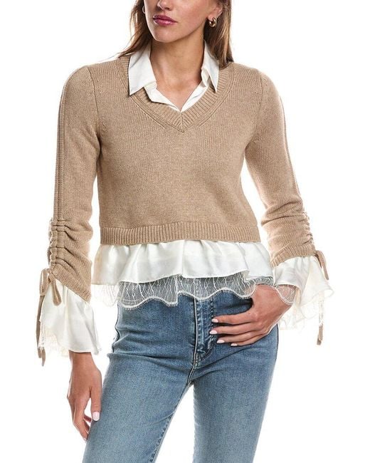 Cinq À Sept Blue Milla Wool-Blend Pullover