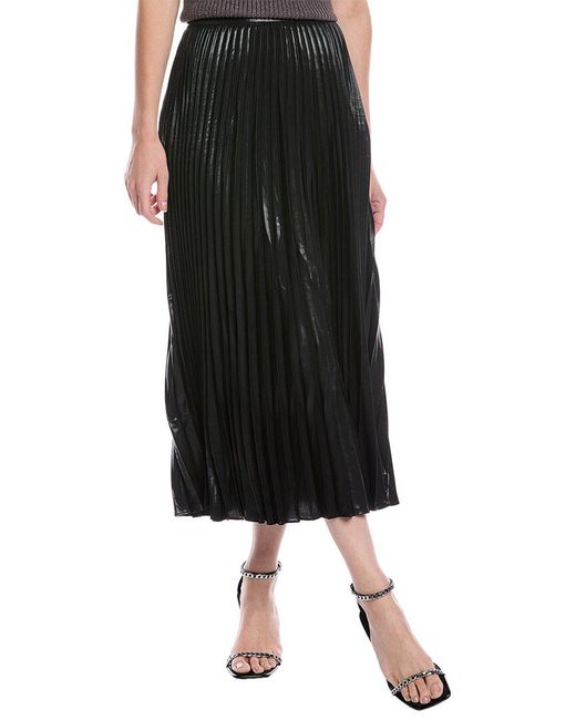 Rag & Bone Black Laurel Shine Midi Skirt