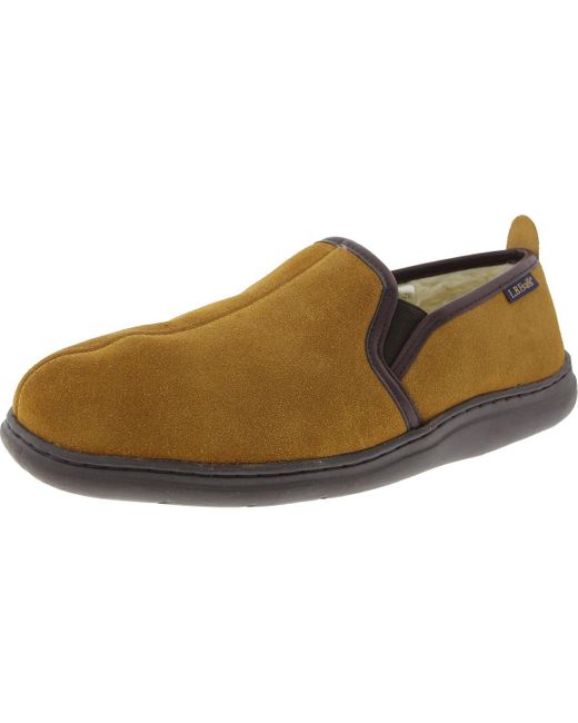L.B. Evans Brown Klondike Suede Lined Slip-On Shoes for men