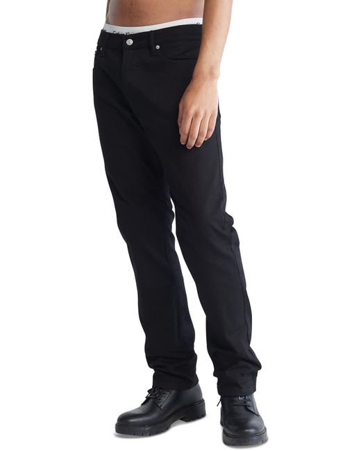 Calvin Klein Black Solid Denim Slim Jeans for men
