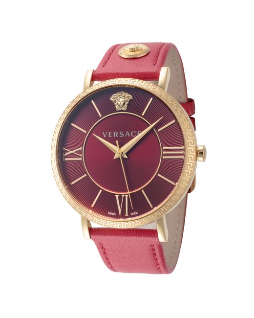 Versace Pink 42mm Red Quartz Watch Veka00222 for men