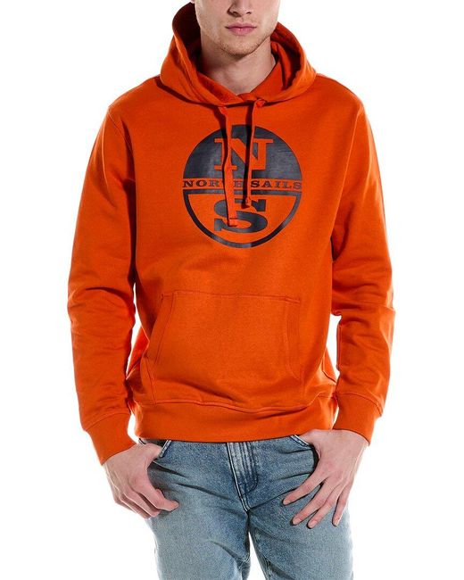 North Sails Orange Hooded Sweatshirt for men