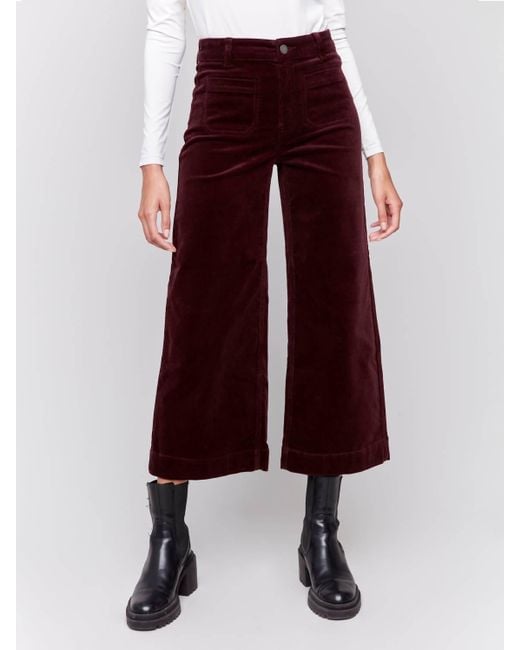 Charlie b Corduroy Front Patch Pocket Flared Pants