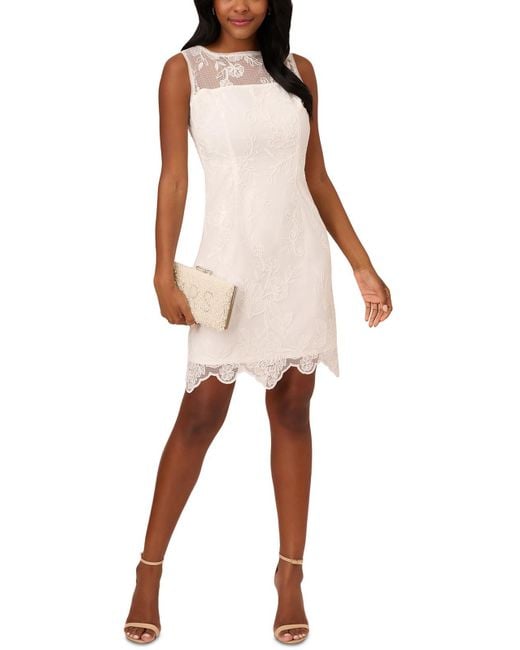 Adrianna Papell Natural Lace Sheath Dress