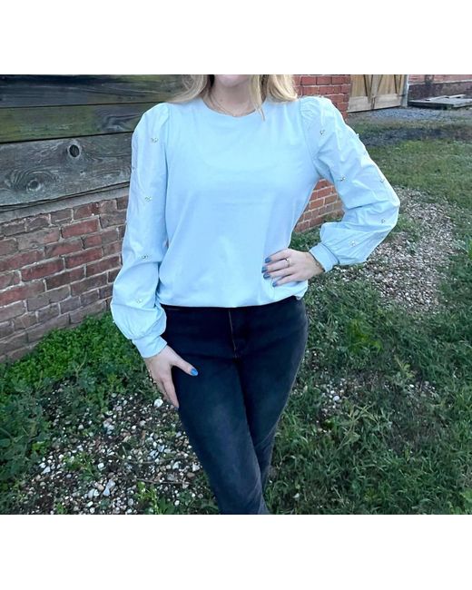 Design History Blue Lorelei Long Sleeve Top