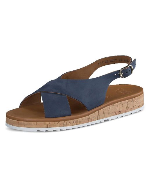Paul Green Holland Strappy Leather Slingback Sandals in Blue | Lyst