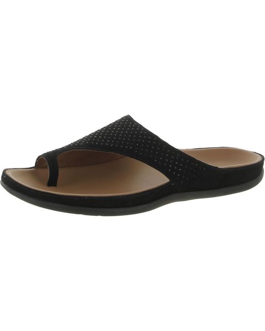 Strive Brown Belize Embellished Leather Slide Sandals