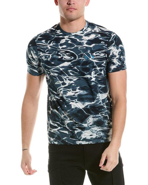 Armani Exchange Blue Printed Regular Fit T-shirt for men