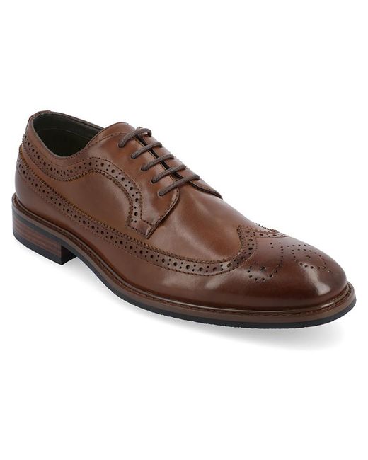 Vance Co. Brown Gordy Faux Leather Lace Up Dress Shoes for men