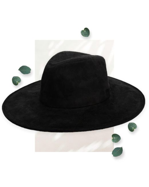 San Diego Hat Company Pioneer Cut & Sew Faux Suede Fedora In Black