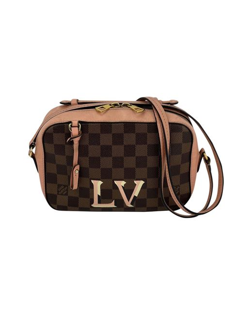 Louis Vuitton Brown Crossbody Santa Monica Damier Ebene Pink Leather Bag N40179 Preowned